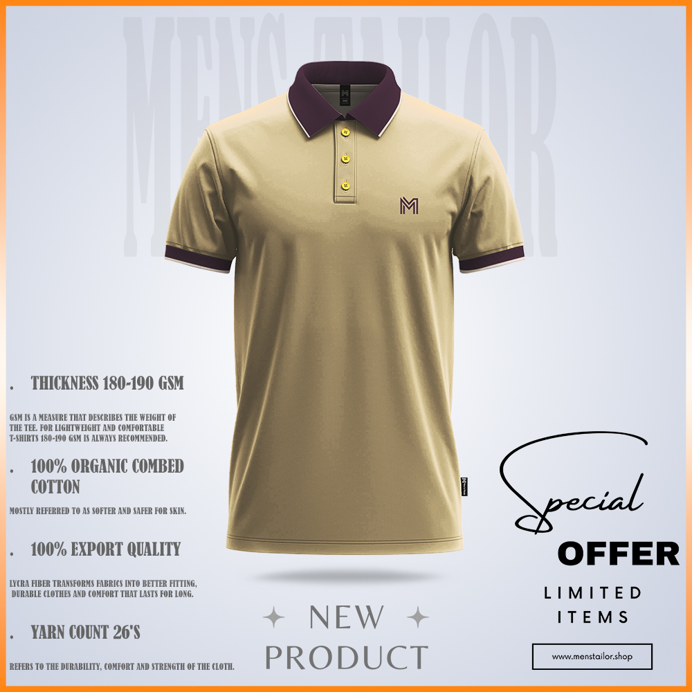 Premium Single Jersey Polo Shirt ps cream