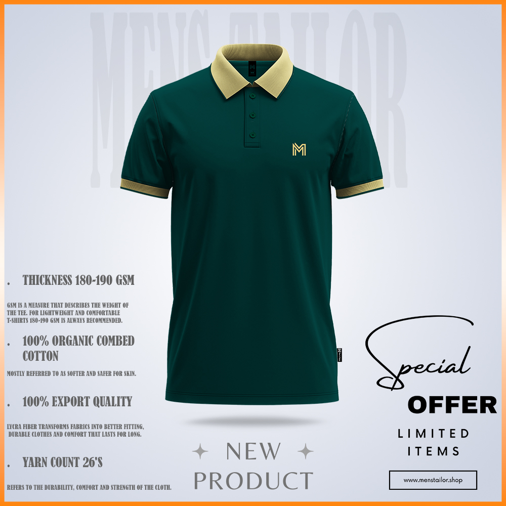 Premium Single Jersey Polo Shirt ps bottle green